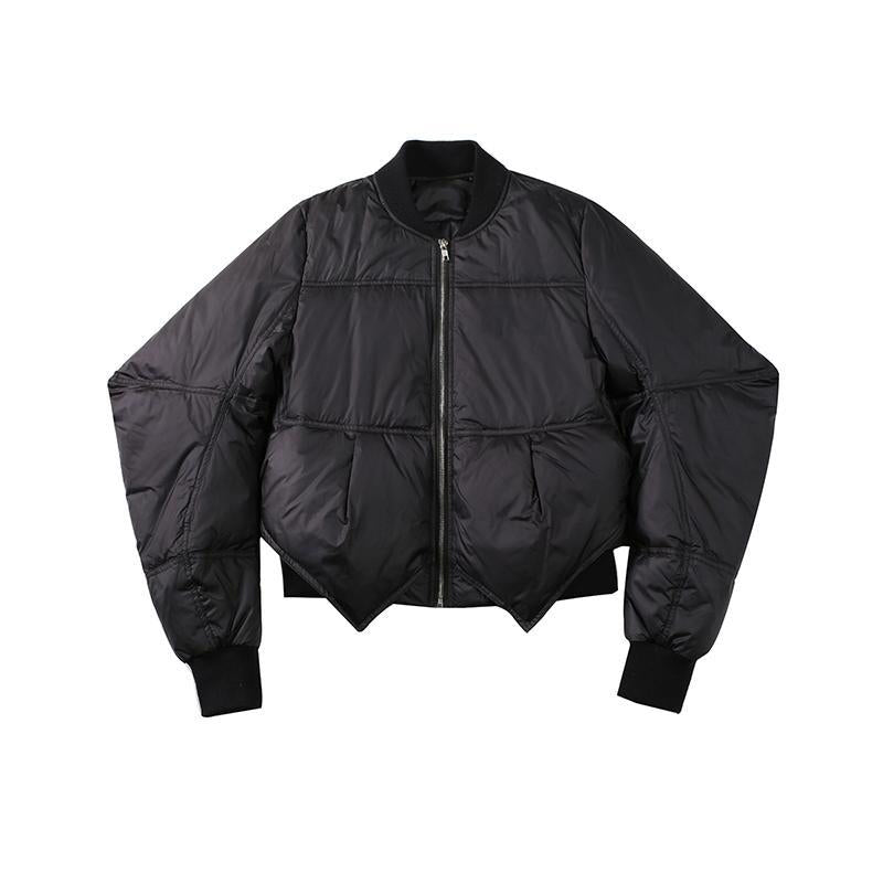 Women Down Coat Asymmetrical Black Short Down Jacket Irregular Vintage Fashion Winter Women Clothes New Fashion - KAISERINC