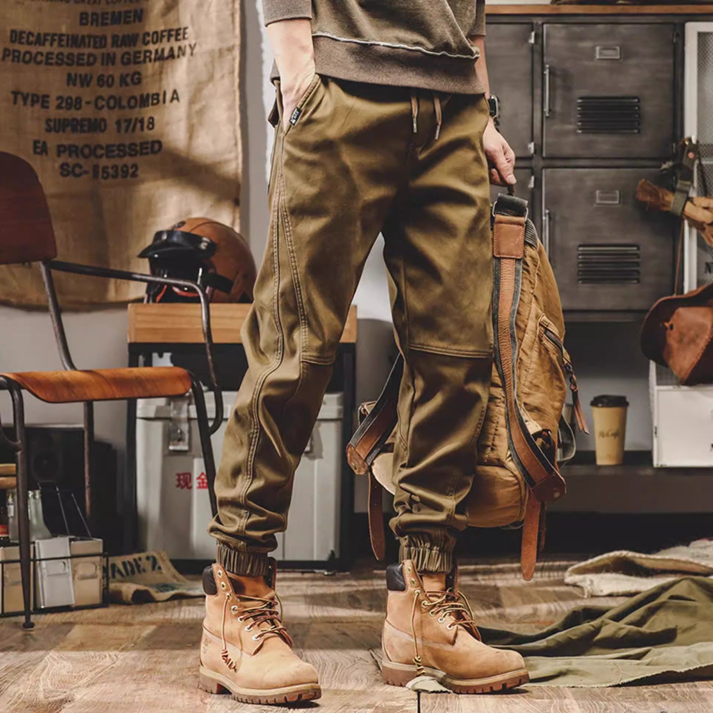 American Heavyweight Retro Work Suit Pants for Men's Autumn Loose Straight Tube Large Men's Casual Pants - KAISERINC