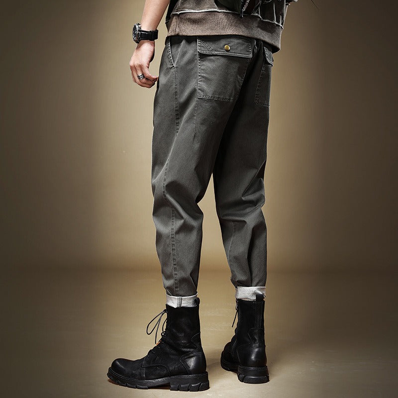 American Heavyweight Workwear Casual Pants Men's Loose Spring and Autumn Style Simple Amikaki Casual Pants Men's Vintage Tapered Pants - KAISERINC