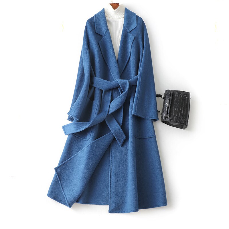 Hwitex Women Long coat Wool Fur Jackets LadiesTrench coats Wool blends Cashmere Woolen Jacket - KAISERINC