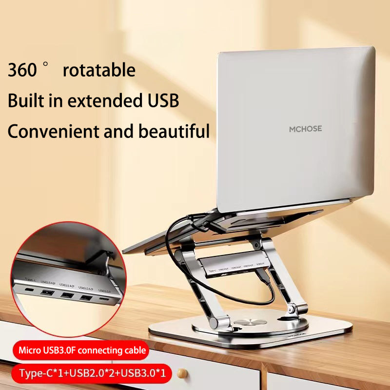 MCHOSE LS928 3rd Generation Laptop Stand Aluminum Alloy Folding High Lifting Rotary Stand - KAISERINC