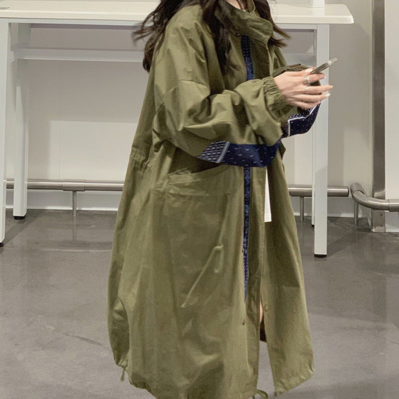 Autumn Long Cool Trench Coat for Women with Hood Zipper - KAISERINC