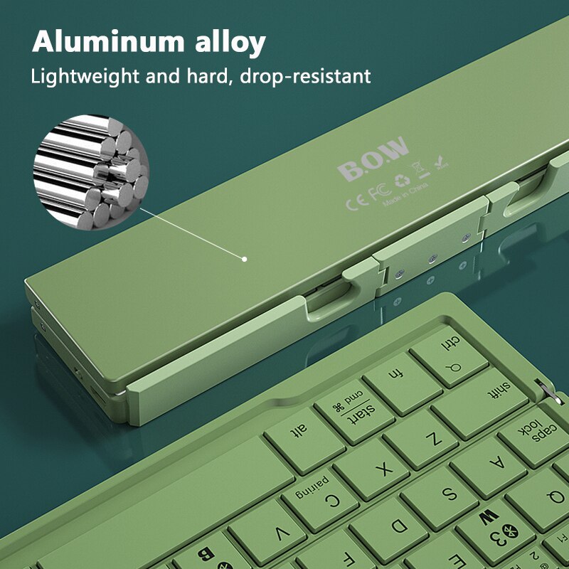 Mini Folding Keyboard Wireless Bluetooth-compatible Keyboard Foldable Keypad For Laptop Windows Android Tablet ipad Phone - KAISERINC