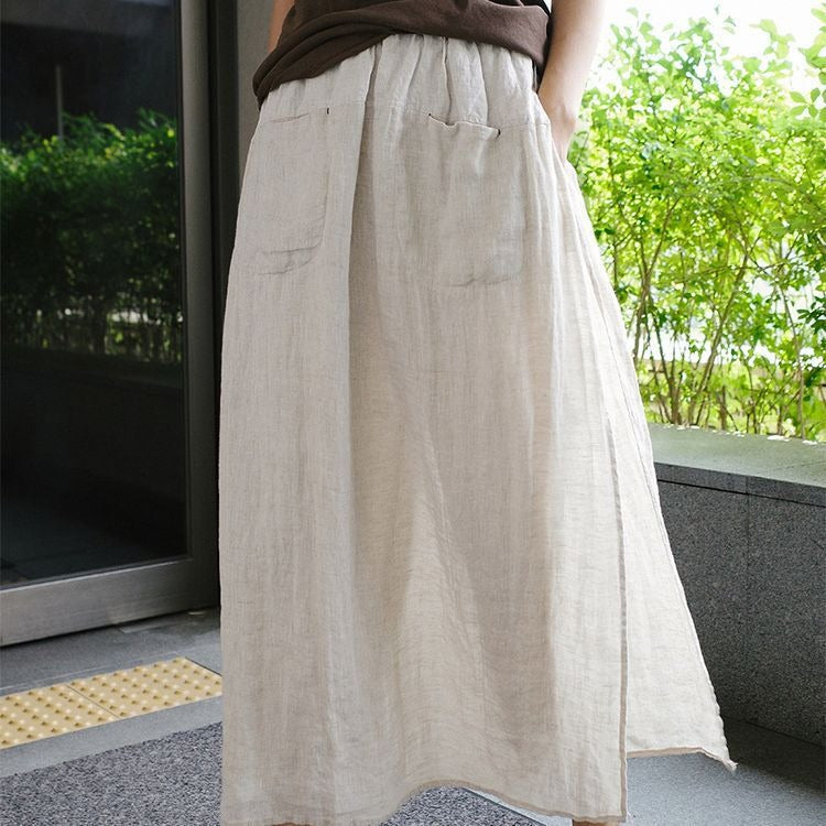 Solid Casual Pants For Women High Waist Patchwork Pockets Minimalist Split Summer Pant Female Fashion Clothing - KAISERINC