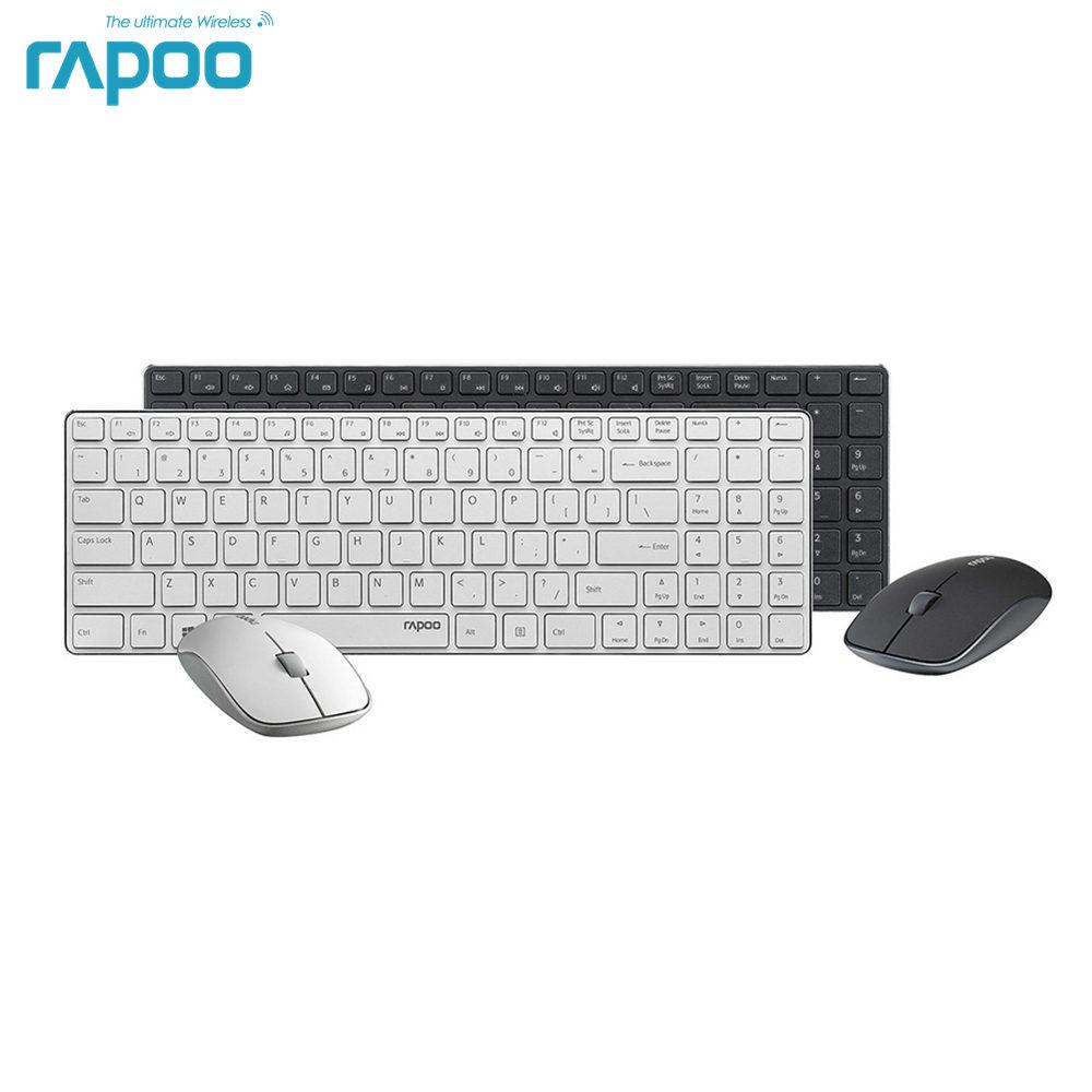 Rapoo 9300P Ultra Thin Metal Optical Wireless Keyboard and Mouse Combos for PC Laptop Gaming Home Keyboard - KAISERINC