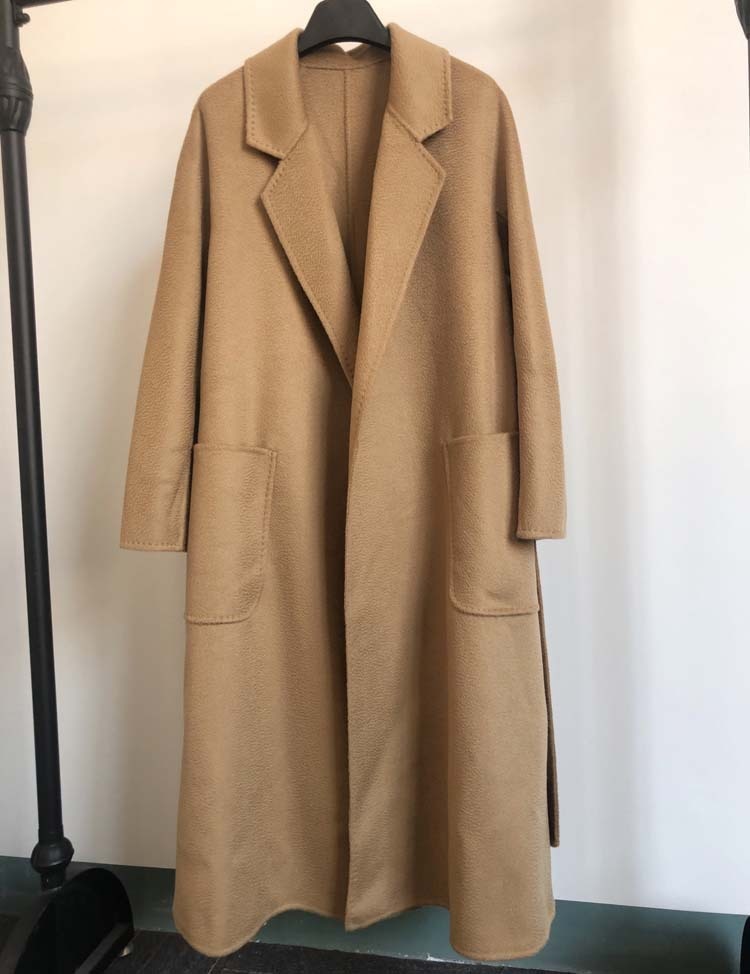 Popular High End Water Ripple Double-Sided Wool Coat Women Long Bathrobe Style Autumn Winter Coat For Female - KAISERINC