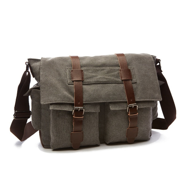 Men Business Messenger Bags For Men Shoulder Bag vintage Canvas Crossbody Pack Retro Casual Office Travel Bag - KAISERINC
