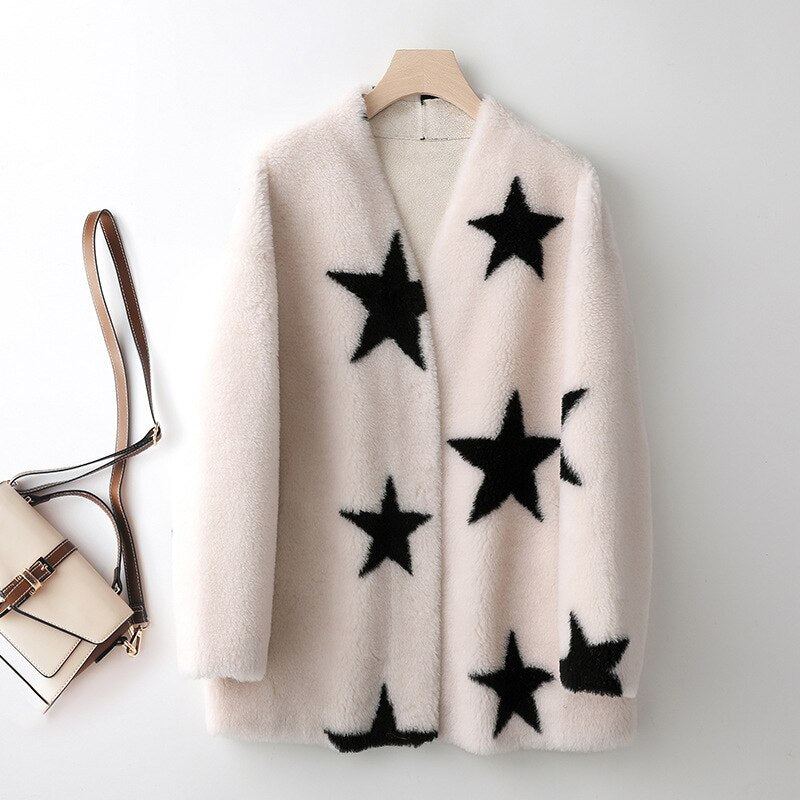 New Lamb Wool Coat Women's Fur All In One Sheep Shearling Young Grain Wool Fur Coat - KAISERINC