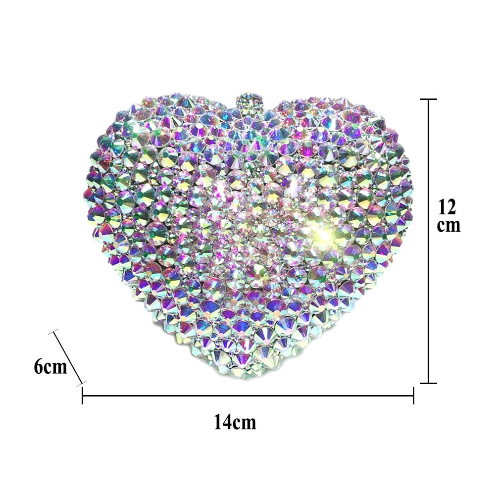 Romantic Diamond Evening Bags Heart Shape Crystal New Design Women Custom Lovely Shoulder Bags Female Wedding Dinner Purse - KAISERINC