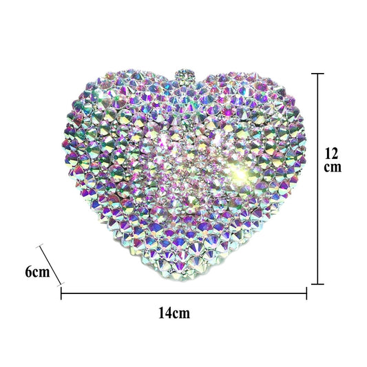 Romantic Diamond Evening Bags Heart Shape Crystal New Design Women Custom Lovely Shoulder Bags Female Wedding Dinner Purse - KAISERINC