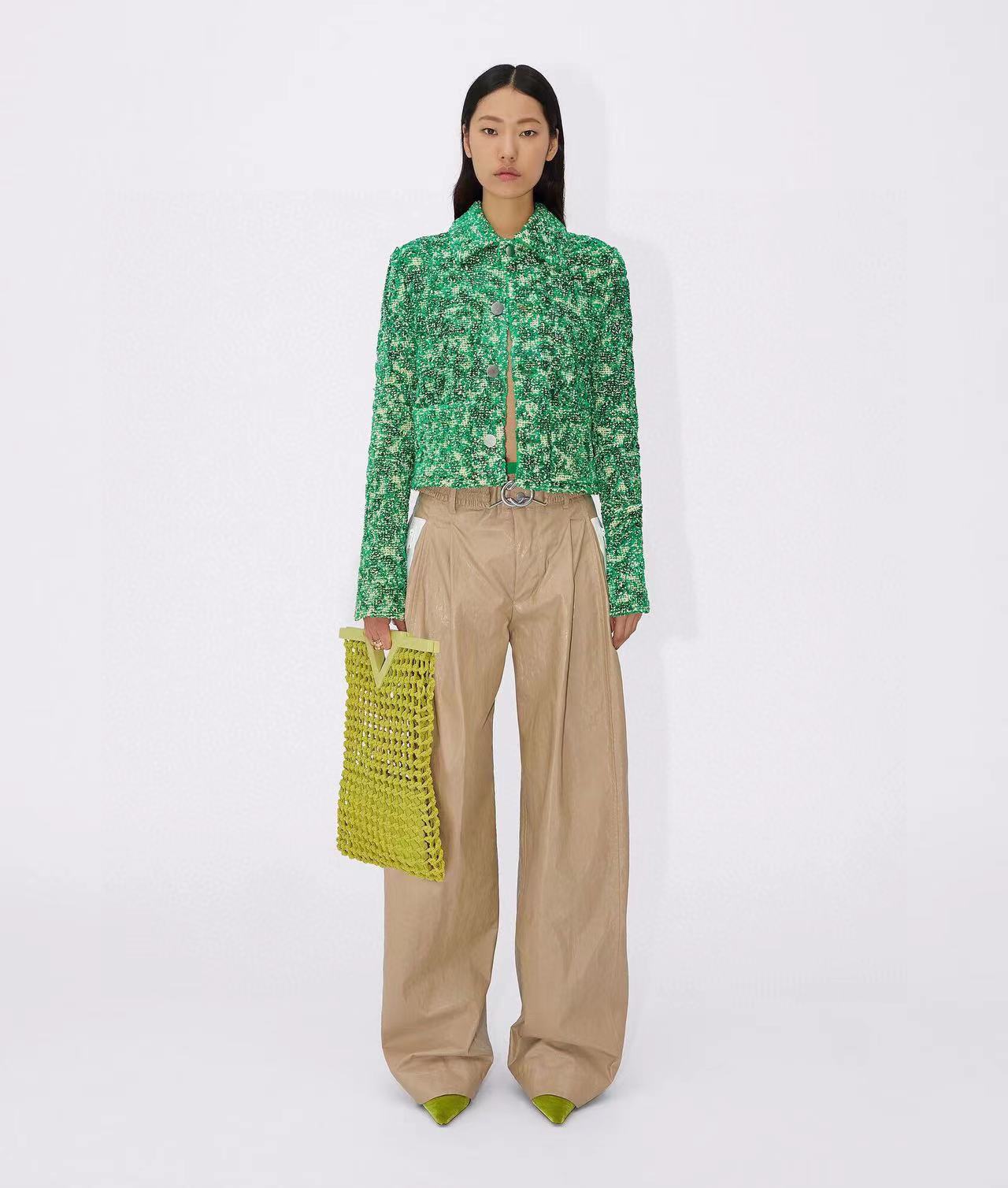 Green Coat Women's Autumn New Product Nice Fashion High Quality Short Top With Slit Cuffs - KAISERINC
