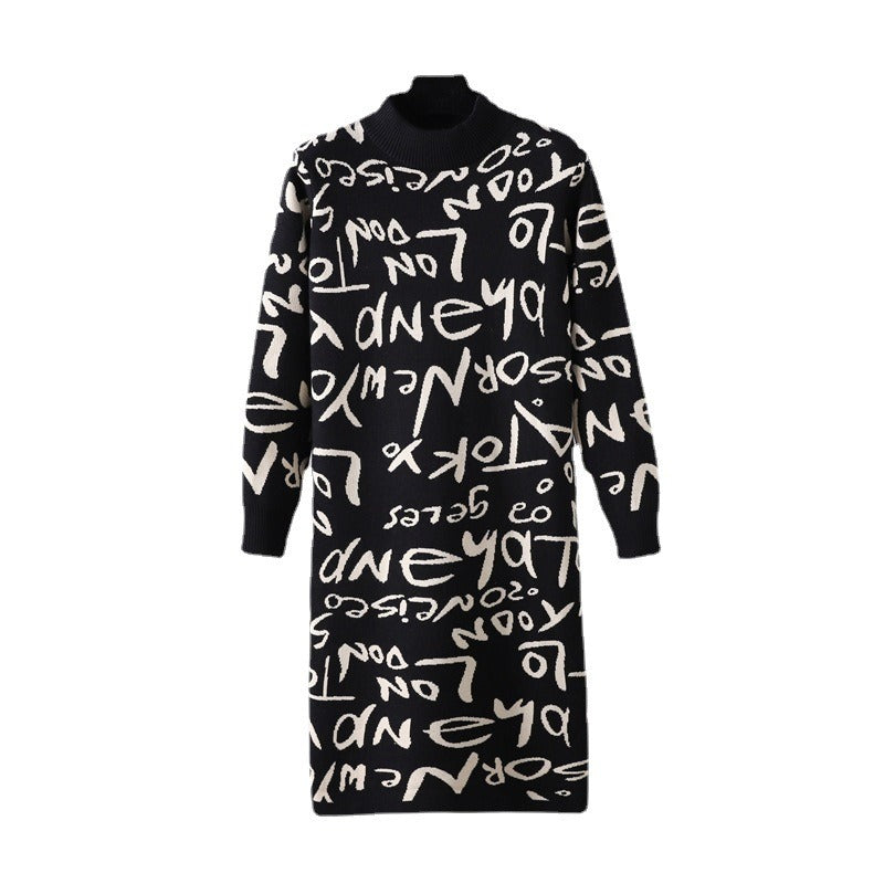Straight Sweater Dress Warm Chic Basic Knit Dress - KAISERINC