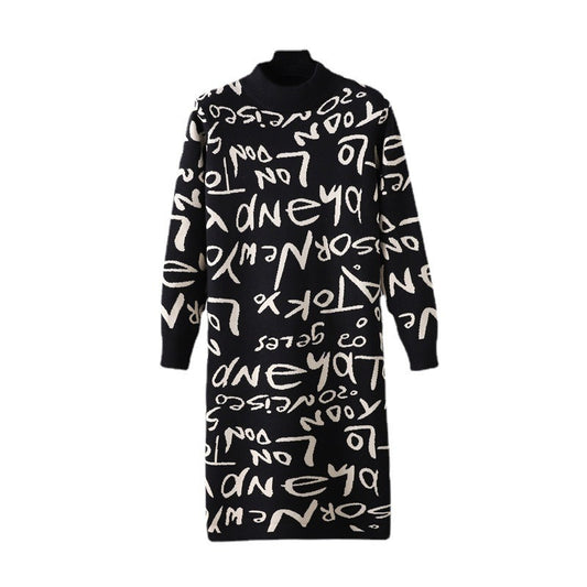 Straight Sweater Dress Warm Chic Basic Knit Dress - KAISERINC