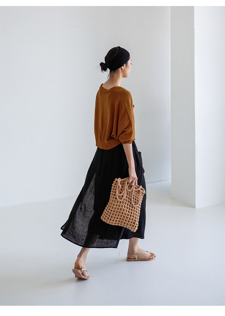 Solid Casual Pants For Women High Waist Patchwork Pockets Minimalist Split Summer Pant Female Fashion Clothing - KAISERINC