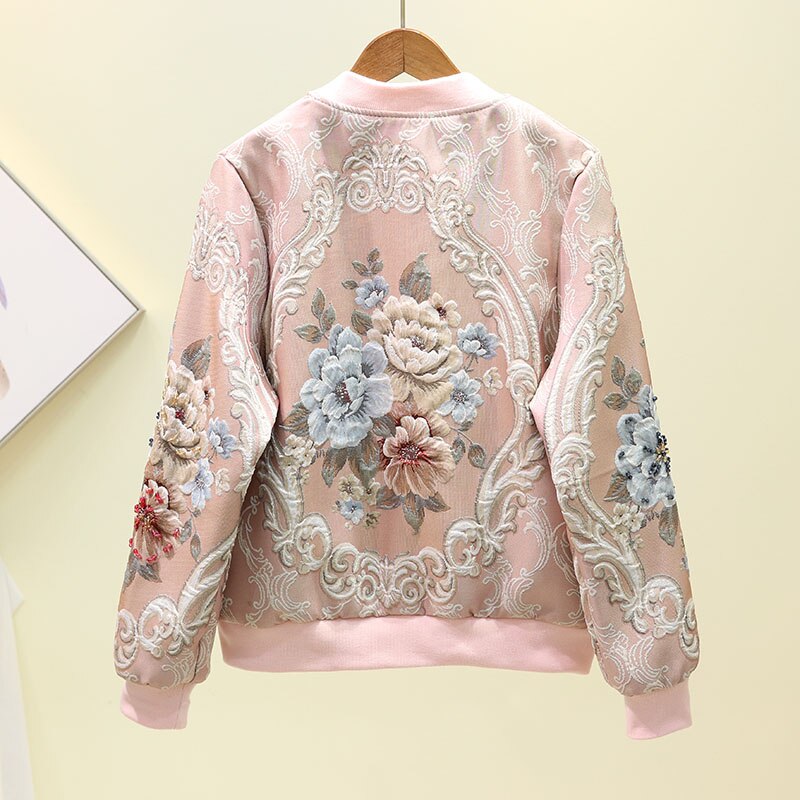 Designer Custom Made Autumn Winter Outwear Jackets Women's Vintage Gold Line Jacquard Beading luxury Tops Coat Jackets - KAISERINC