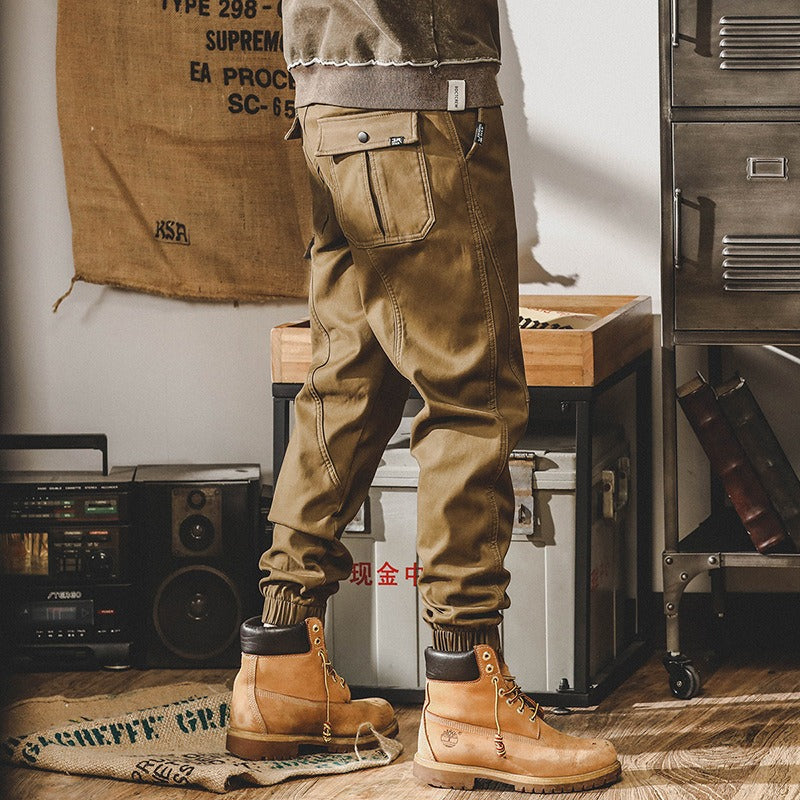 American Heavyweight Retro Work Suit Pants for Men's Autumn Loose Straight Tube Large Men's Casual Pants - KAISERINC