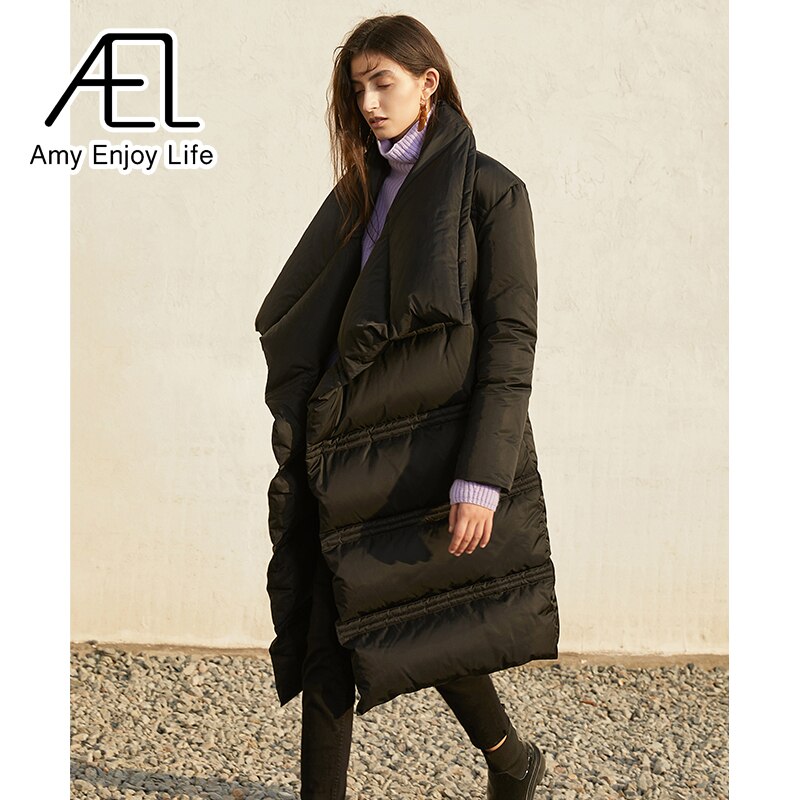Autumn And Winter New Medium And Large Lapel Warm Thick Down Jacket - KAISERINC