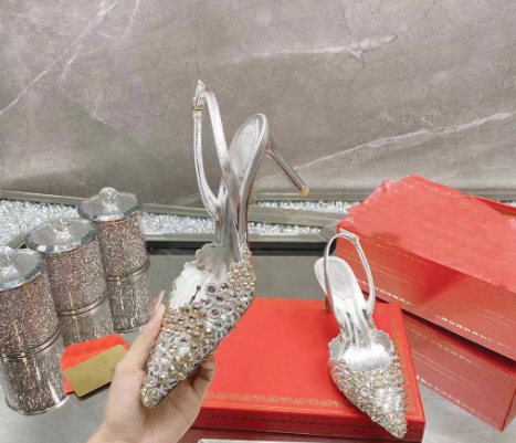 Summer New Baotou Colorful Crystal High Heel Sandals - KAISERINC