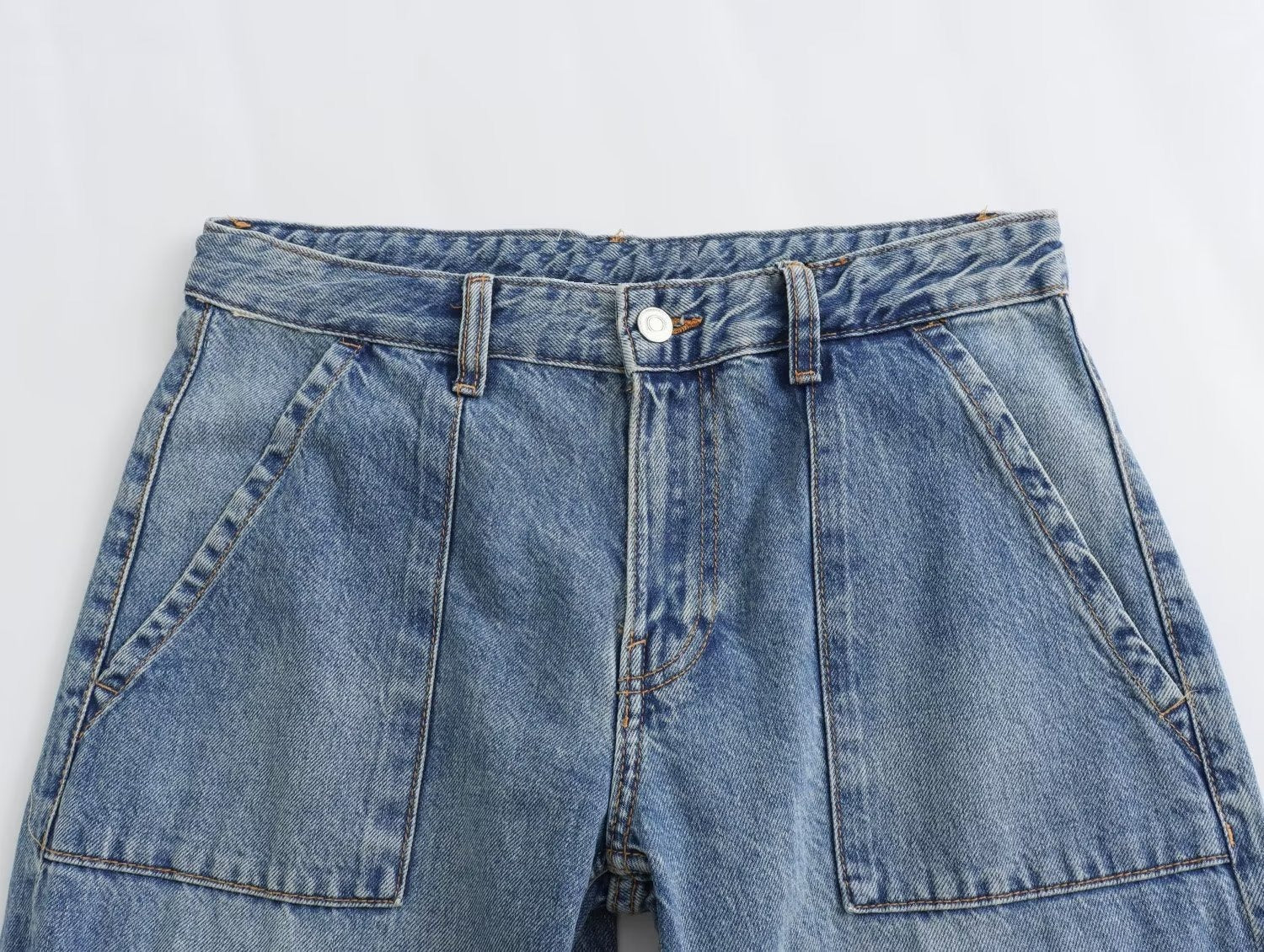 Autumn Fashion Casual High Waist Trousers Female Y2K Solid Denim Wide Leg Pants Women Long Jeans Cargo Pants - KAISERINC