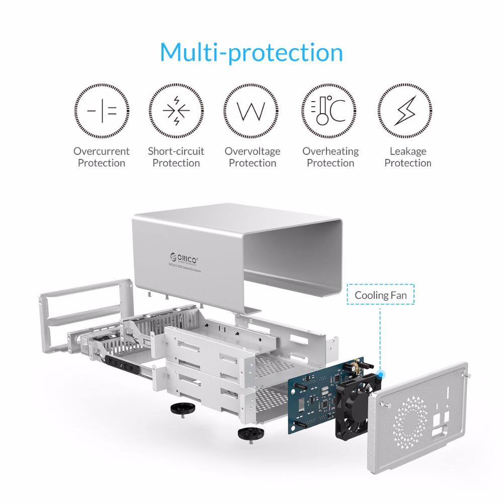 ORICO 3.5 2bay HDD Case box 16 TB Aluminum SATA2.0 USB 3.0 & eSATA HDD External Docking Station box RAID Function HDD Enclosure - KAISERINC