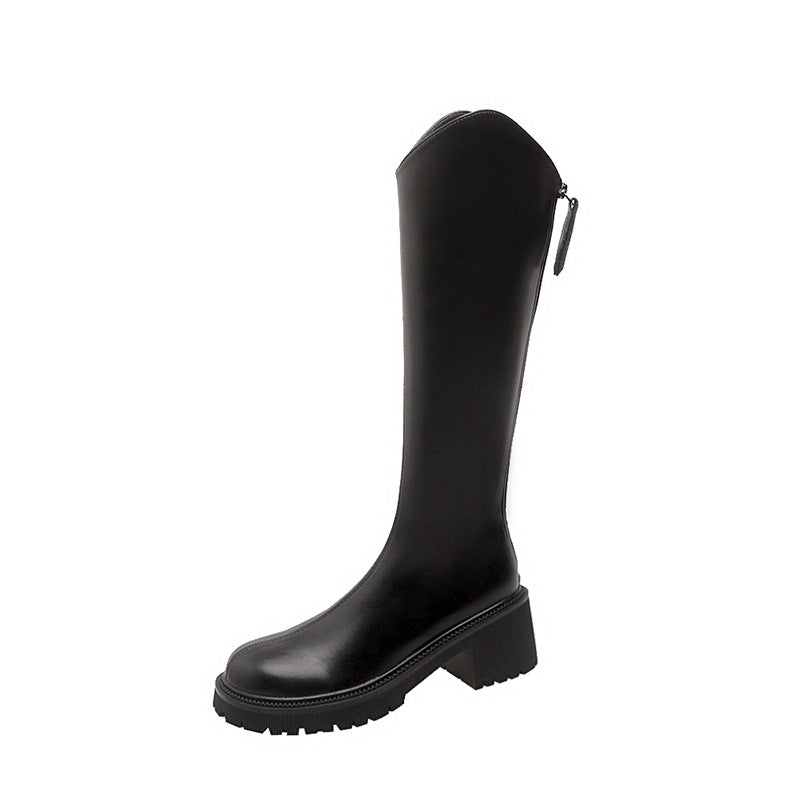High Boots Women's High Boots Western Cowboy Boots Chunky Heel Boots v Mouth Elastic Skinny Boots - KAISERINC