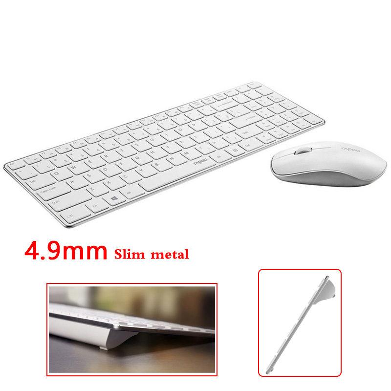 Rapoo 9300P Ultra Thin Metal Optical Wireless Keyboard and Mouse Combos for PC Laptop Gaming Home Keyboard - KAISERINC
