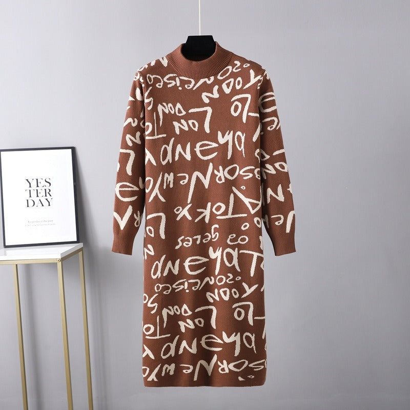 Straight Sweater Dress Warm Chic Basic Knit Dress - KAISERINC