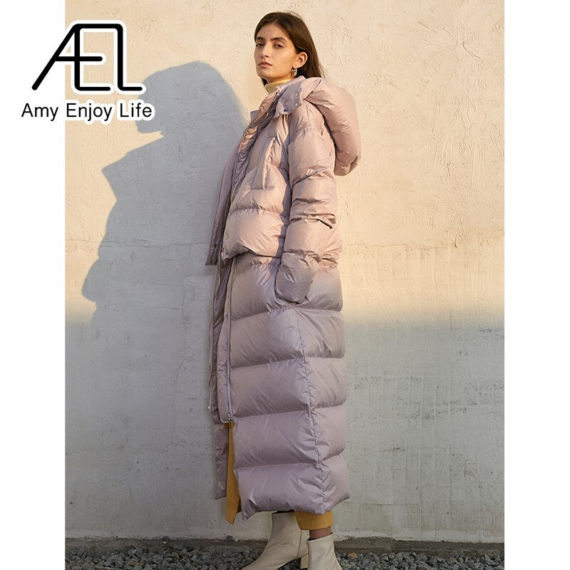 Autumn And Winter Design Sense Of A Variety Of Ways To Wear Medium-Length Jacket Down Jacket - KAISERINC