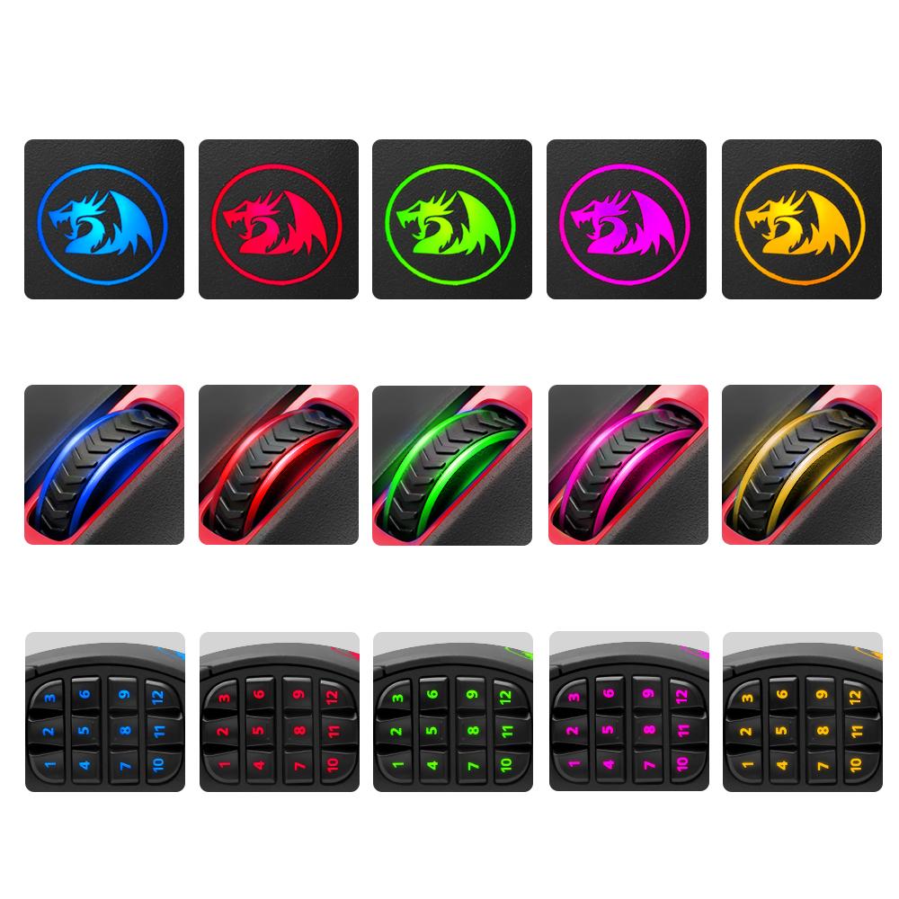 Redragon USB Gaming Mouse 16400 DPI 19 buttons ergonomic design for desktop computer accessories programmable  gamer lol PC - KAISERINC