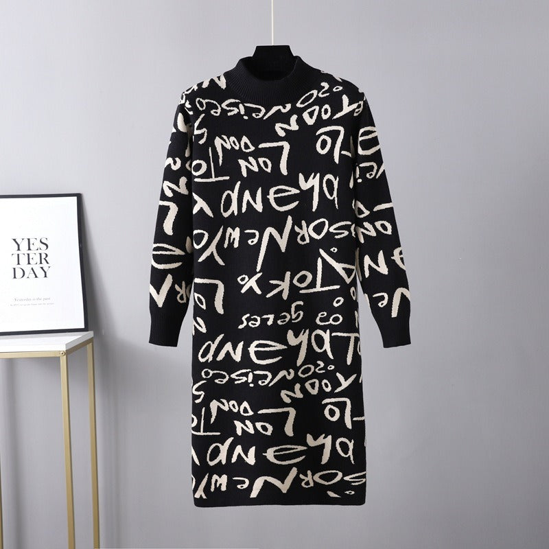 Straight Sweater Dress Warm Chic Basic Knit Dress - KAISERINC