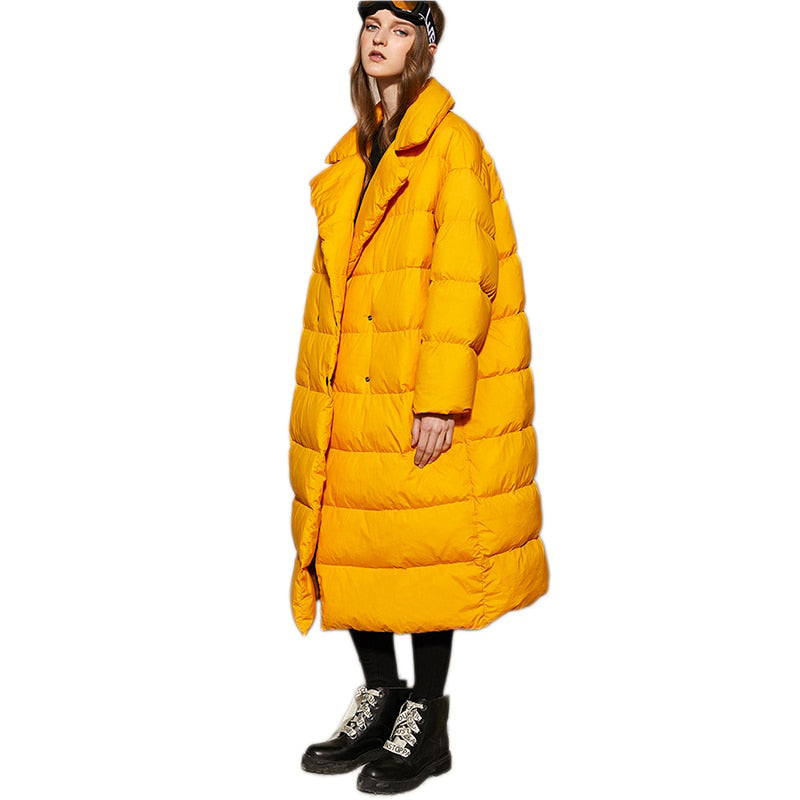New Listing Winter Women 90 White Duck Down Jacket Simple&Thicken Warm Parkas With Hooded Loose& Plus Size 7XL Outwear - KAISERINC