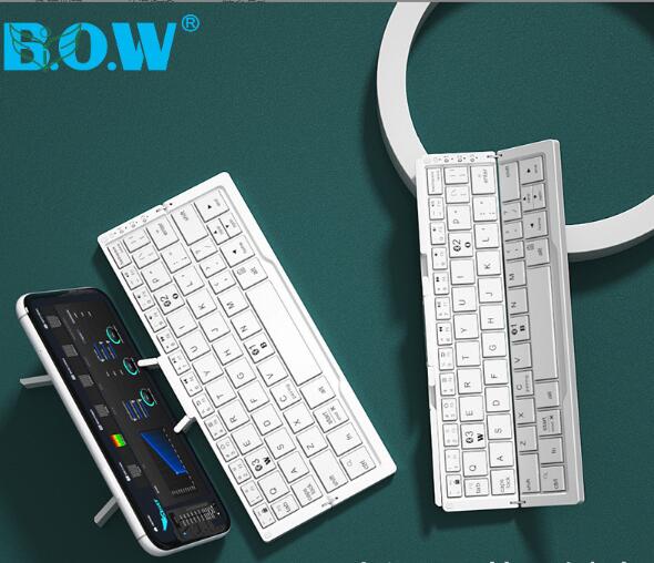 Mini Folding Keyboard Wireless Bluetooth-compatible Keyboard Foldable Keypad For Laptop Windows Android Tablet ipad Phone - KAISERINC
