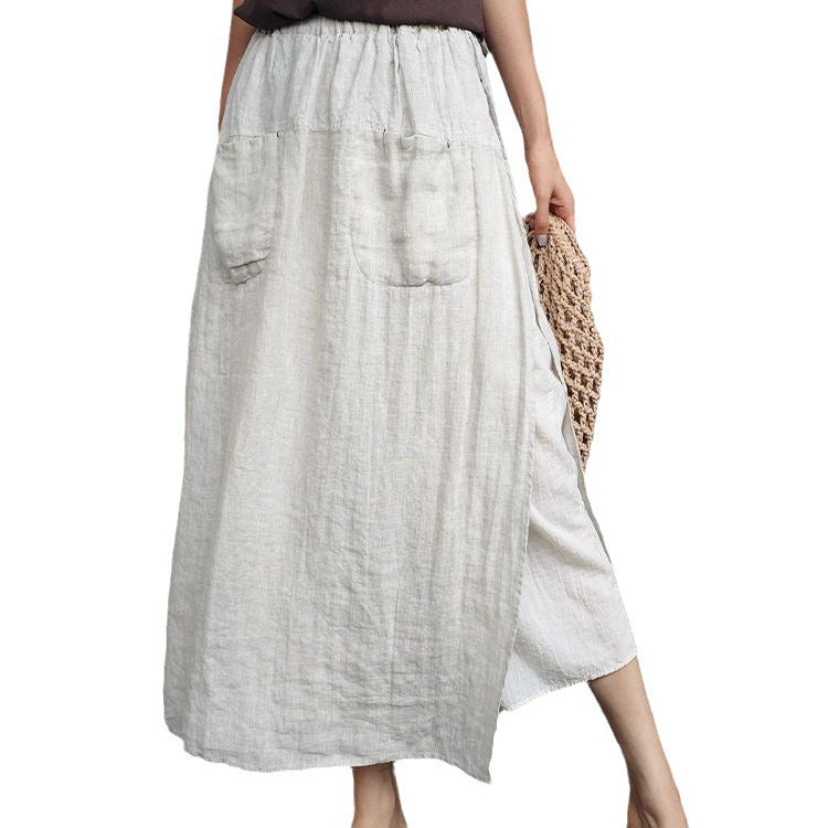 Solid Casual Pants For Women High Waist Patchwork Pockets Minimalist Split Summer Pant Female Fashion Clothing - KAISERINC