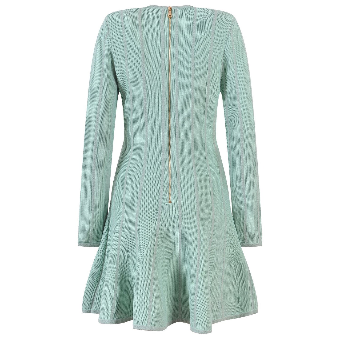 Euorpean Stylish Women Luxury Design V-neck Long Slevee Fall Lady Knit A-line Dress - KAISERINC