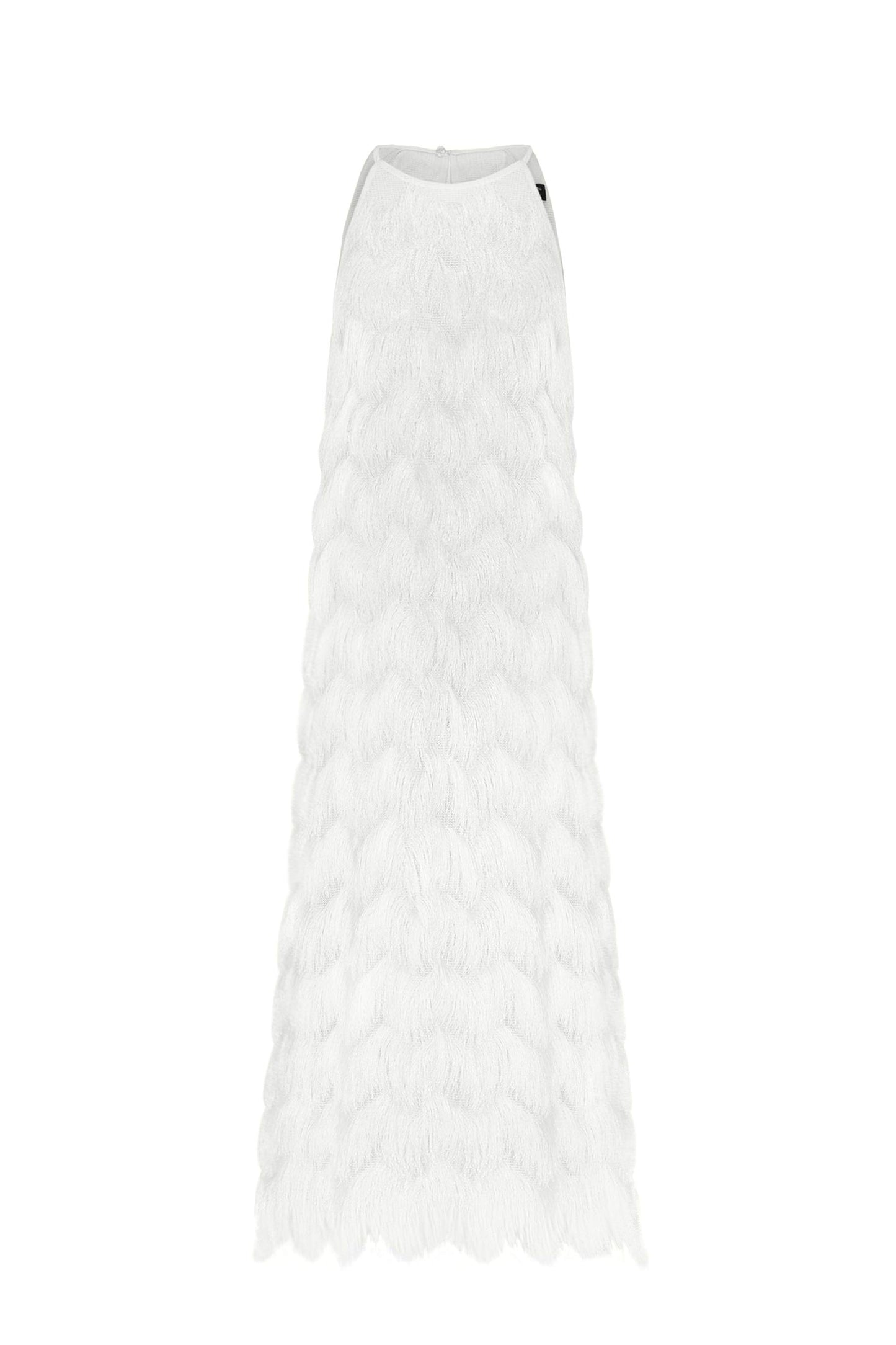 European Summer New Temperament Niche Design Sense High-end Sleeveless Round Neck White Fringed Dresses Women Fashion Streetwear - KAISERINC