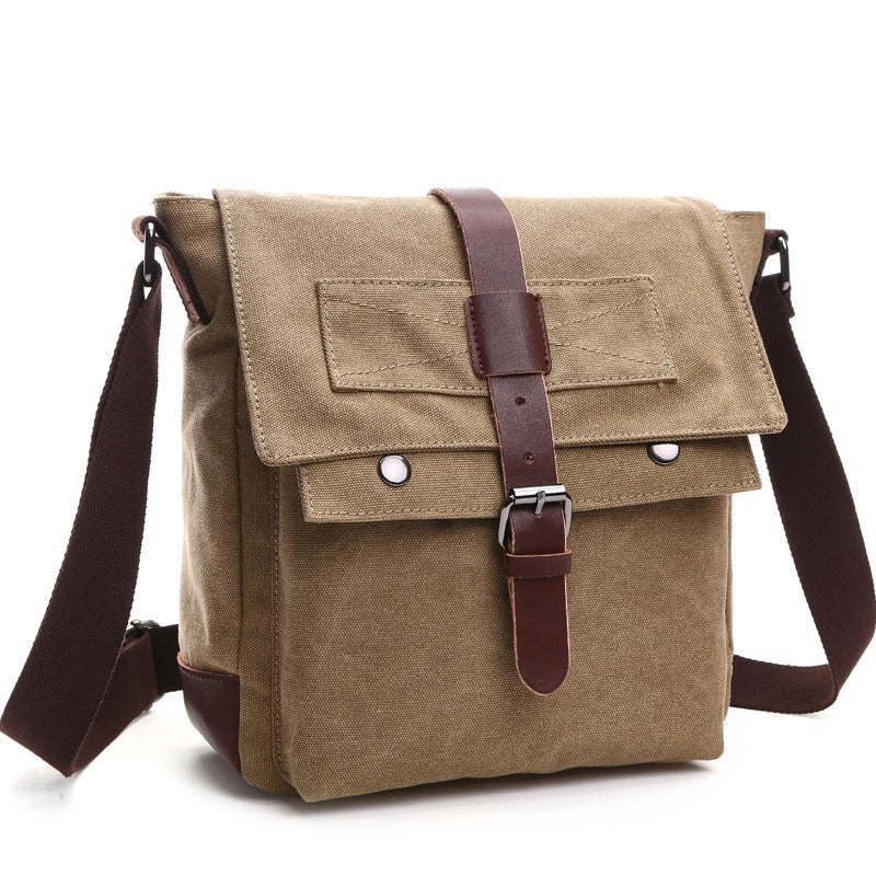 Men Business Messenger Bags For Men Shoulder Bag vintage Canvas Crossbody Pack Retro Casual Office Travel Bag - KAISERINC