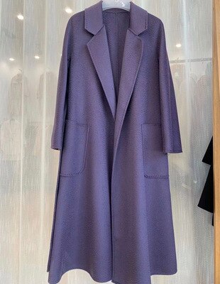 Popular High End Water Ripple Double-Sided Wool Coat Women Long Bathrobe Style Autumn Winter Coat For Female - KAISERINC