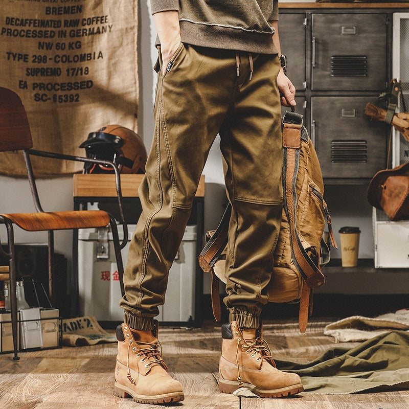 American Heavyweight Retro Work Suit Pants for Men's Autumn Loose Straight Tube Large Men's Casual Pants - KAISERINC