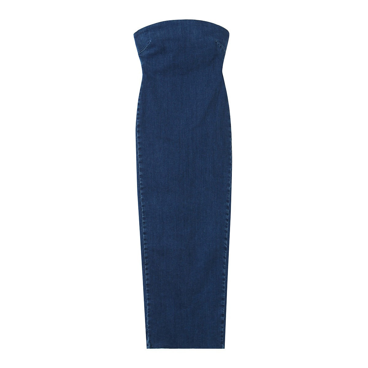 Summer Back Slit Dress Sexy Slim Backless Strapless Dress Female Long Denim Dress - KAISERINC