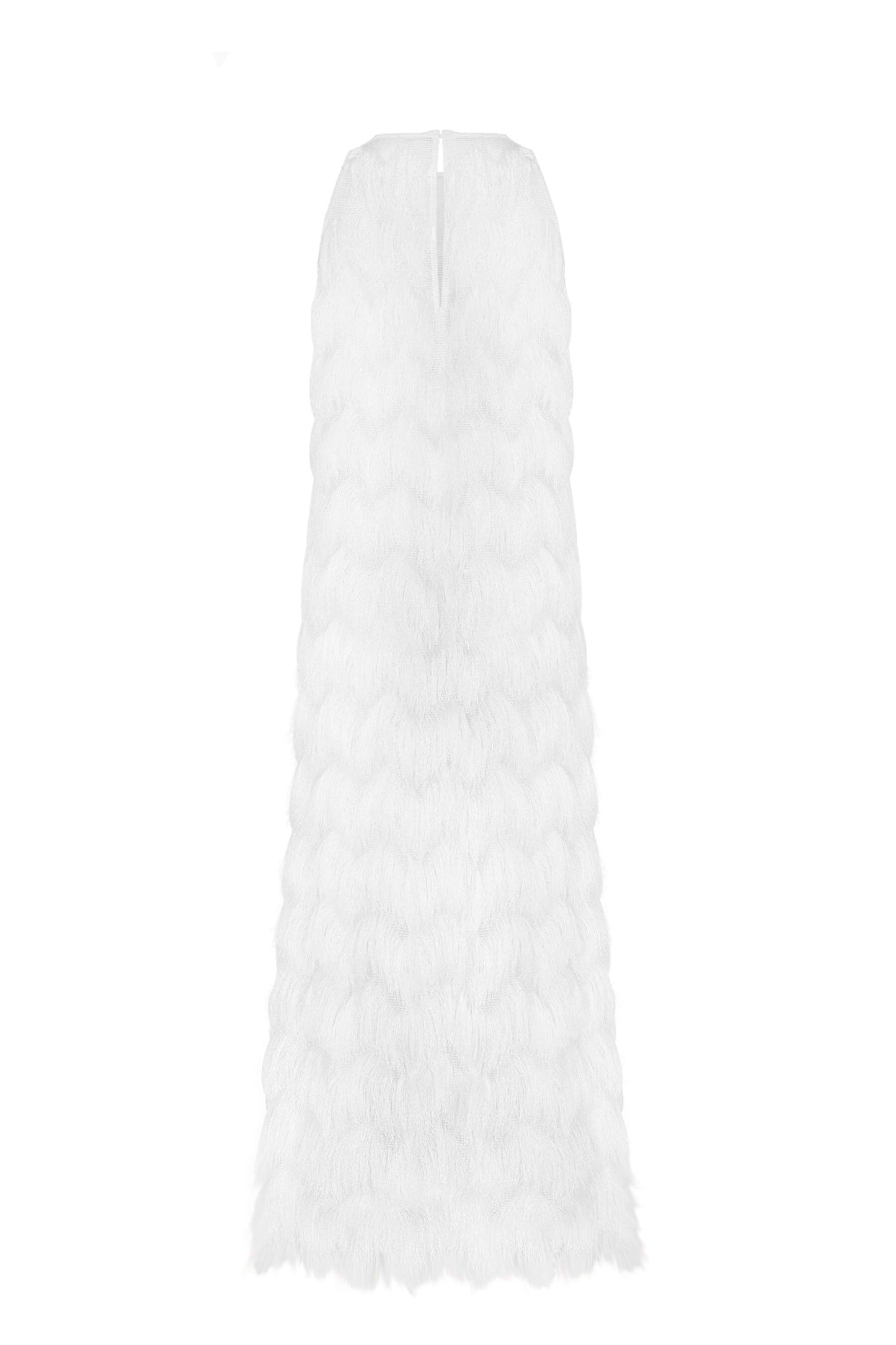 European Summer New Temperament Niche Design Sense High-end Sleeveless Round Neck White Fringed Dresses Women Fashion Streetwear - KAISERINC