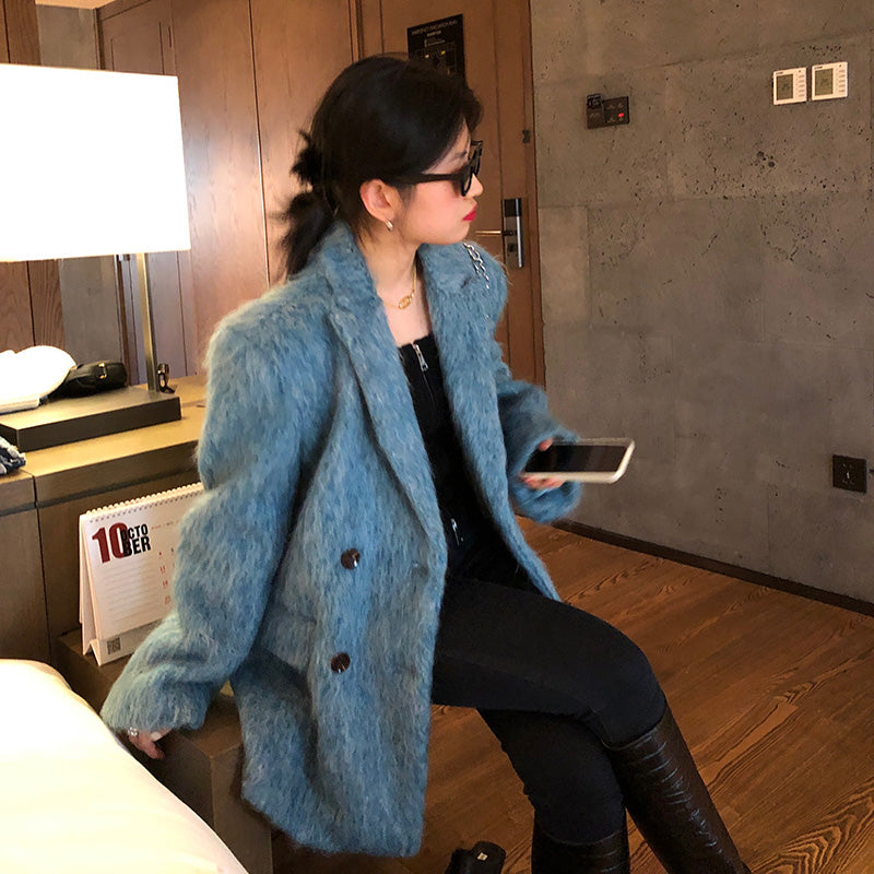 High Quality Women Elegant Blue Blazers New Fashion Ladies Vintage Loose Jackets Casual Female Streetwear Suits - KAISERINC