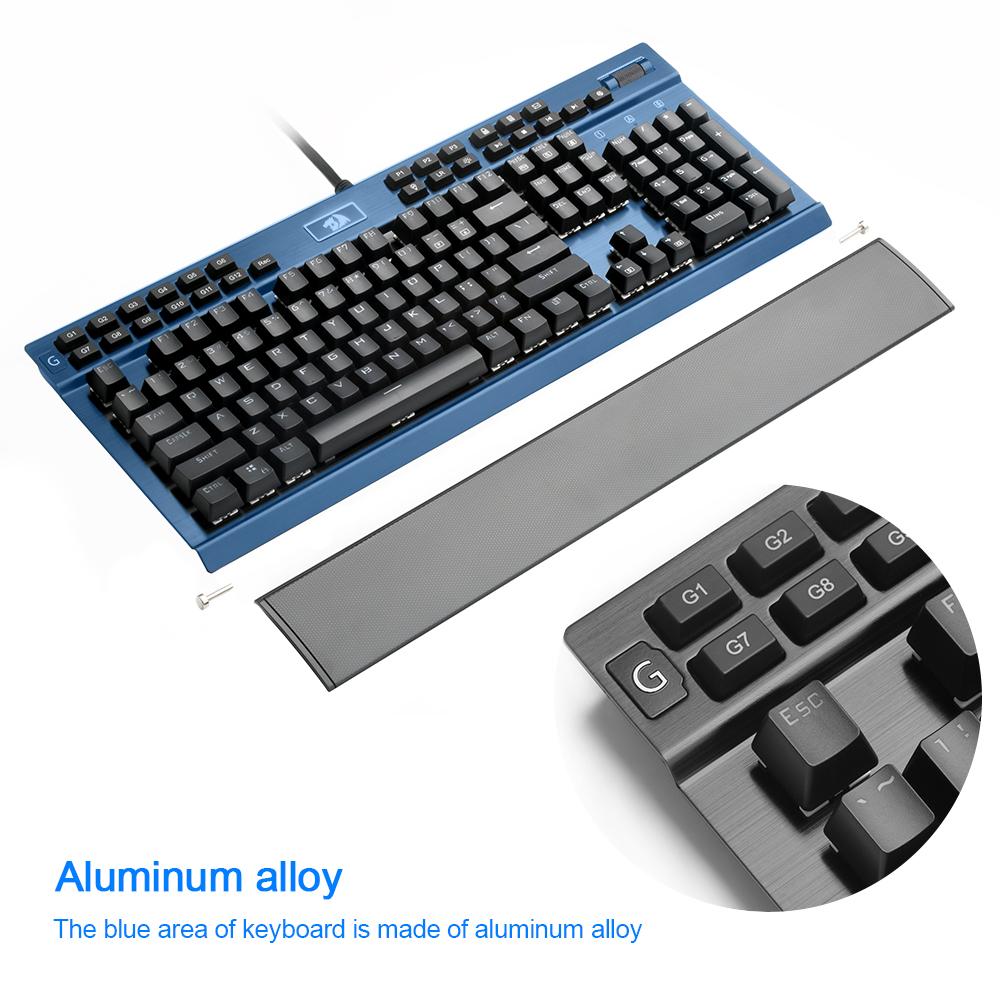 Redragon Professional Gaming mechanical keyboard full color LED backlit keys Metal housing 104 keys USB wired PC Computer - KAISERINC