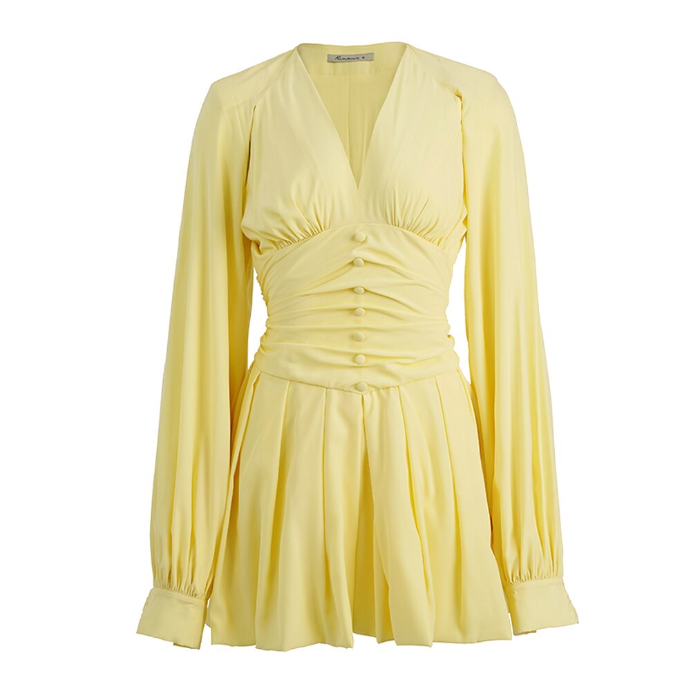 Original V-Neck Ruffle Vintage French Dress For Women In Spring And Summer - KAISERINC
