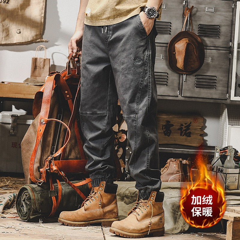 American Heavyweight Retro Work Suit Pants for Men's Autumn Loose Straight Tube Large Men's Casual Pants - KAISERINC