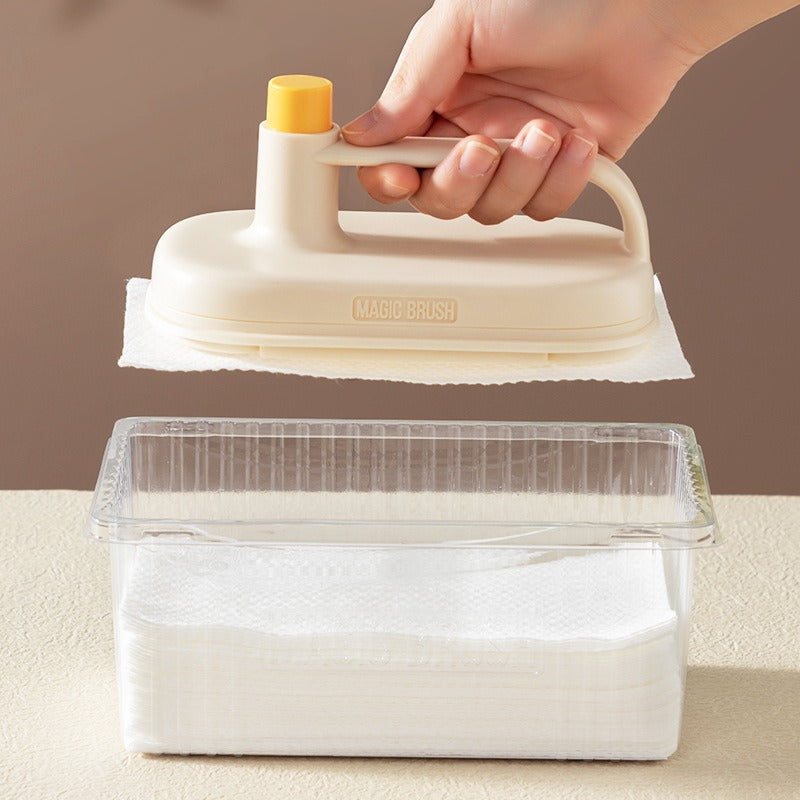 Kitchen Bathroom Toilet Cleaning Magic Brush Glass Wall Cleaning Bath Brush Handle Cleaning Rag Ceramic Window Slot Clean Brush Kitchen Gadgets - KAISERINC