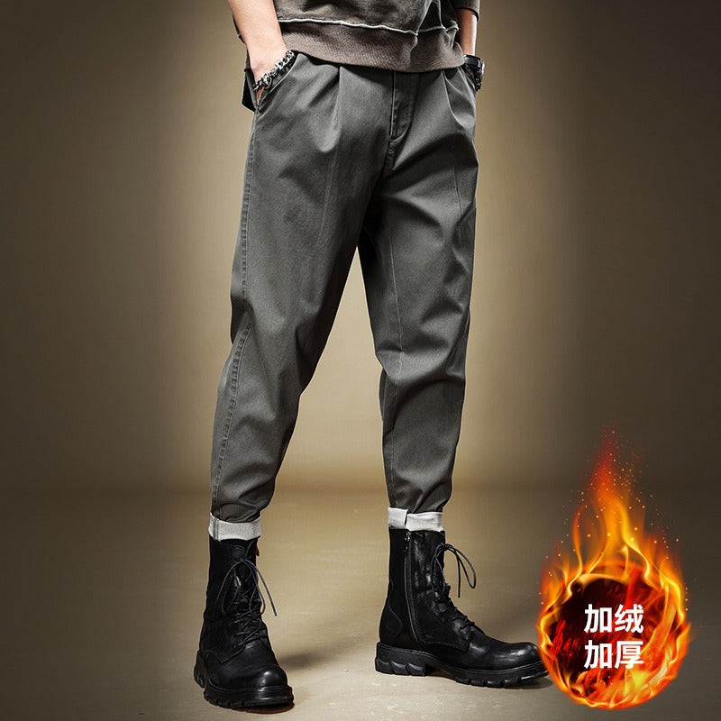 American Heavyweight Workwear Casual Pants Men's Loose Spring and Autumn Style Simple Amikaki Casual Pants Men's Vintage Tapered Pants - KAISERINC