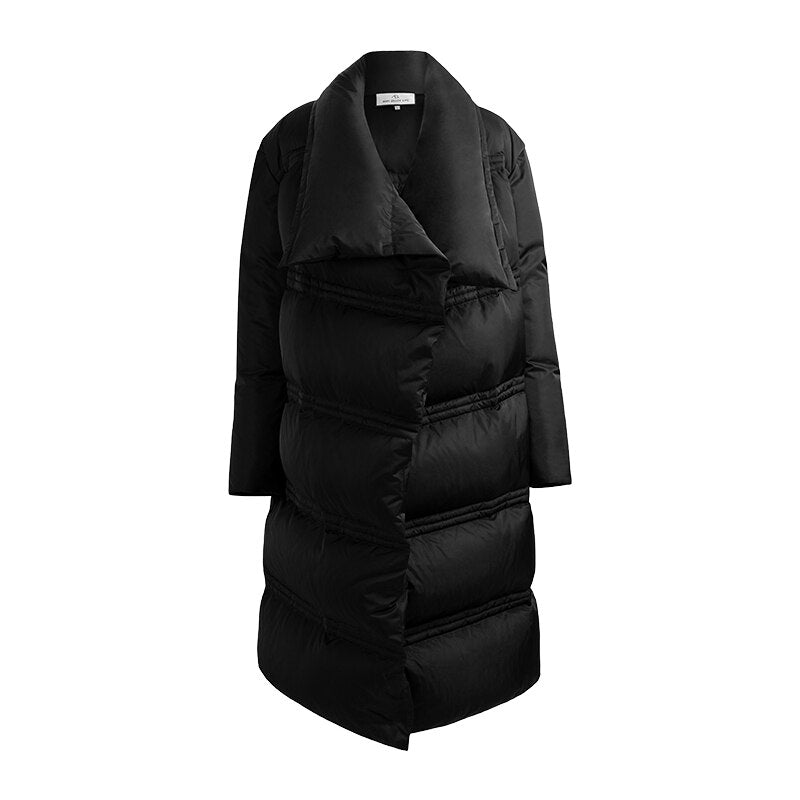 Autumn And Winter New Medium And Large Lapel Warm Thick Down Jacket - KAISERINC