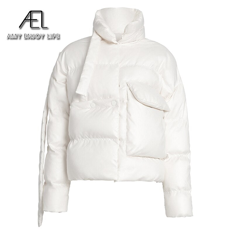 Short White Duck Down Jacket New Women's Asymmetric Short Coat - KAISERINC