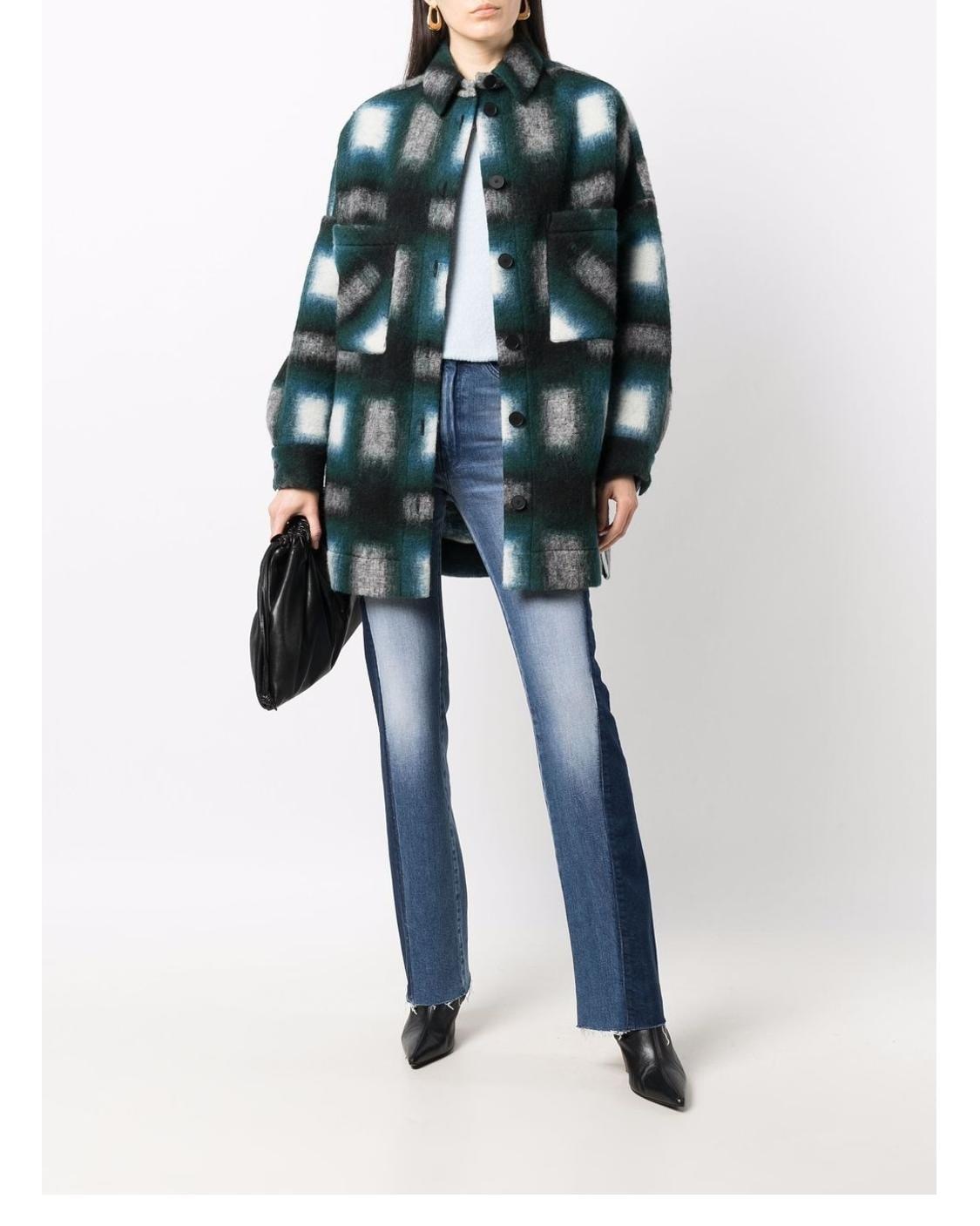 Women Wool Blend Plaid Coat Autumn Winter Turn-Down Collar Ladies Long Sleeve Woolen Jacket Outwear Top With Pockets - KAISERINC
