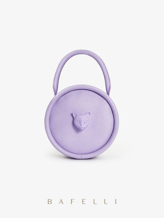 New Small Round Bag High Texture Niche Portable Shoulder Bag Popular Cat Head Messenger Bag - KAISERINC